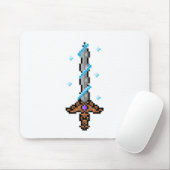 Schneeschwert Pixel Art - Retro Ice Blade Design Mousepad (Mit Mouse)