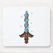 Schneeschwert Pixel Art - Retro Ice Blade Design Mousepad (Vorne)
