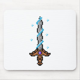 Schneeschwert Pixel Art - Retro Ice Blade Design Mousepad