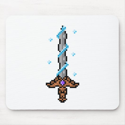 Schneeschwert Pixel Art - Retro Ice Blade Design Mousepad (Vorne)