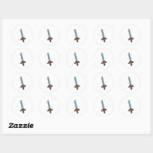 Schneeschwert Pixel Art - Retro Ice Blade Design Runder Aufkleber (Blatt)