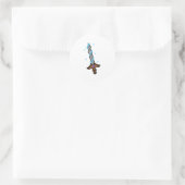 Schneeschwert Pixel Art - Retro Ice Blade Design Runder Aufkleber (Tasche)
