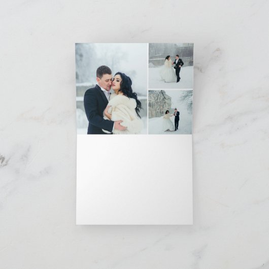 schneesicher | Personalisierte Hochzeit Vielen Dan Dankeskarte (Innenseite)