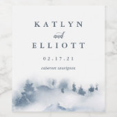 schneesicher | Personalisierte Hochzeit Weinetikett (Einzelnes Label)