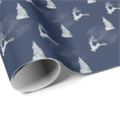 Schneesichere Glitzer Hirsche & Baum Wintersonne Geschenkpapier (Rolleneckpunkt)