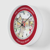 Schneesichere Hütte Wasserfarbe römische Zahlen Gr Uhr (Winkel)