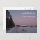 Schneesichere Landschaft mit Bibelverse Postkarte (Vorne/Hinten)