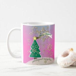 Schneesichere Lila Weihnachtsbaumszene Kaffeetasse