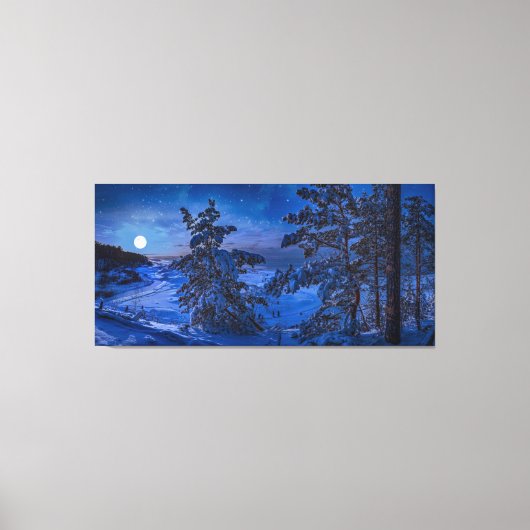 Schneesichere Ostseeküste mit Tannenbaum in der Na Leinwanddruck (Vorderseite)