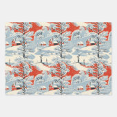 Schneesichere Vintage Landschaft Geschenkpapier Set (Vorderseite 2)