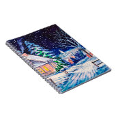 Schneesichere Winterlandschaft. Landhaus. Weihnach Notizblock (Rechte Seite)