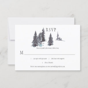 Schneesicherheit Winter Pine Trees Schnee   RSVP Karte