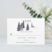 Schneesicherheit Winter Pine Trees Schnee | RSVP Karte (Stehend Vorderseite)