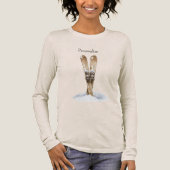 Schneeskier Weihnachten Tri-Blend Shirt (Vorderseite)