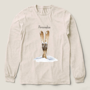 Schneeskier Weihnachten Tri-Blend Shirt