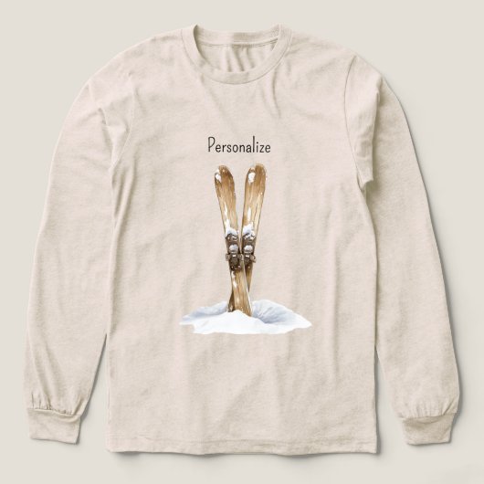 Schneeskier Weihnachten Tri-Blend Shirt (Design Vorderseite)