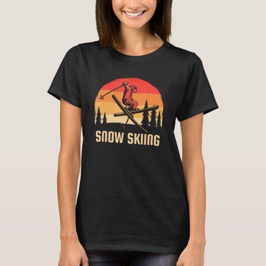 Schneeskifahren T-Shirt (Vorderseite)