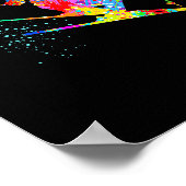 Schneeskifahrer cool Regenbogen Kunst Splatter Win Poster (Ecke)