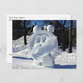 Schneeskulptur, Quebec, Kanada Postkarte (Vorne/Hinten)