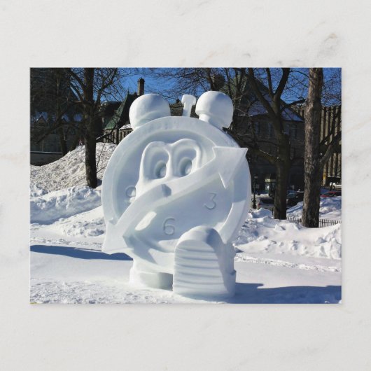 Schneeskulptur, Quebec, Kanada Postkarte (Vorderseite)