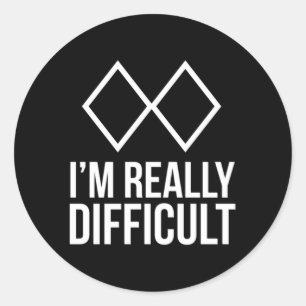 Schneesnowboard ich bin wirklich schwierig runder aufkleber