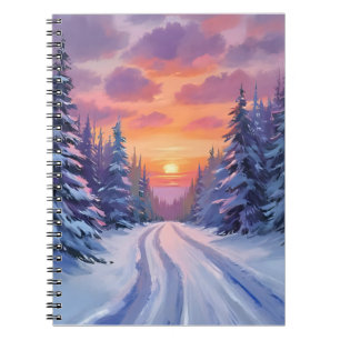 Schneesonntag   Winterliche Berglandschaft Notizblock