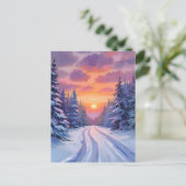 Schneesonntag | Winterliche Berglandschaft Postkarte (Stehend Vorderseite)