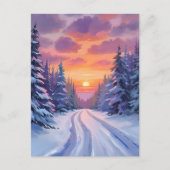 Schneesonntag | Winterliche Berglandschaft Postkarte (Vorderseite)