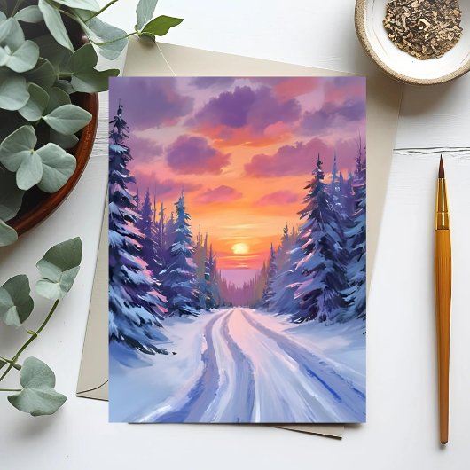 Schneesonntag | Winterliche Berglandschaft Postkarte