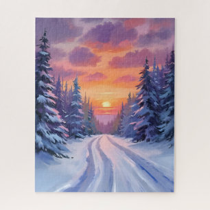 Schneesonntag Winterliche Berglandschaft Puzzle