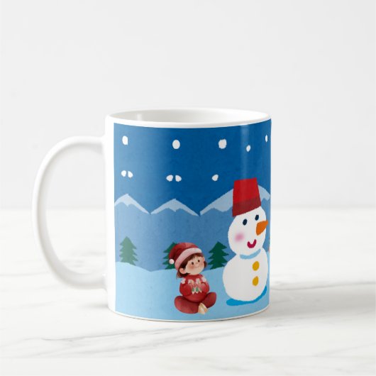Schneespiel im Mondlicht Kaffeetasse (Links)