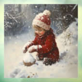 Schneespielen Fensteraufkleber (Blatt 3)