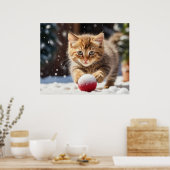 *~* Schneespielen Kitty 5:4 Kätzchen AP68 Poster (Küche)