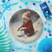 Schneespielen Pappteller (Party)