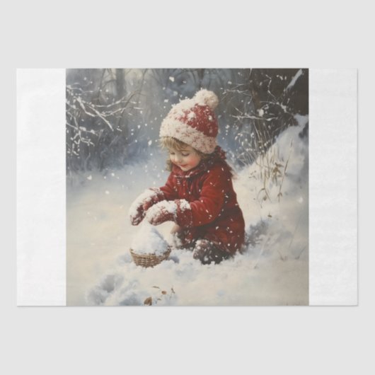 Schneespielen Seidenpapier (Vorderseite)