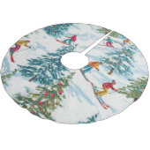 Schneesportler Polyester Weihnachtsbaumdecke (Schrägansicht)