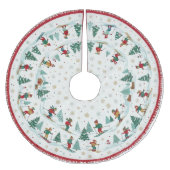 Schneesportler Polyester Weihnachtsbaumdecke (Vorderseite)