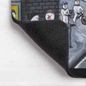 Schneestadt-Gemälde von Alfred Fox Mousepad (Ecke)