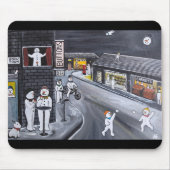 Schneestadt-Gemälde von Alfred Fox Mousepad (Vorne)