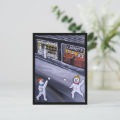 Schneestadt-Gemälde von Alfred Fox Postkarte (Stehend Vorderseite)
