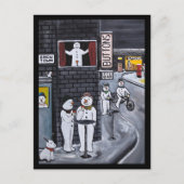 Schneestadt-Gemälde von Alfred Fox Postkarte (Vorderseite)