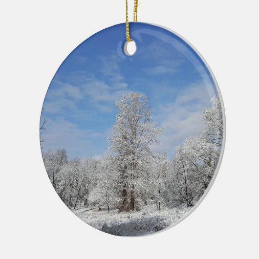 Schneestag Keramik Ornament (Links)