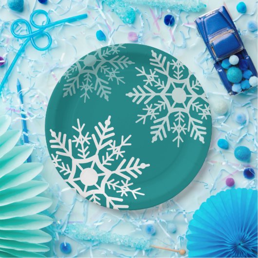 Schneestars - Weihnachten - Papierplatte Pappteller (Party)