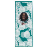 Schneestars - weiß, Aquamarin - Geschenktüte Für Weinflaschen (Rückseite)