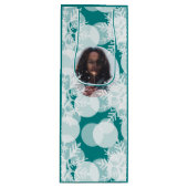 Schneestars - weiß, Aquamarin - Geschenktüte Für Weinflaschen (Vorderseite)