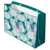 Schneestars - weiß, Aquamarin, Lila - Geschenktüte (Rückseite Schrägansicht)