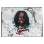 Schneestars - Weiß, Grau - Geschenktasche Große Geschenktüte (Vorderseite)