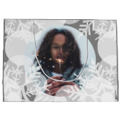 Schneestars - Weiß, Grau - Geschenktasche Große Geschenktüte (Rückseite)