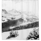 Schneestaube // Schwarz-Weiß Duschvorhang (Vorderseite)