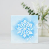 Schneestern auf Aquarell Hintergrund - hellblau (Stehend Vorderseite)